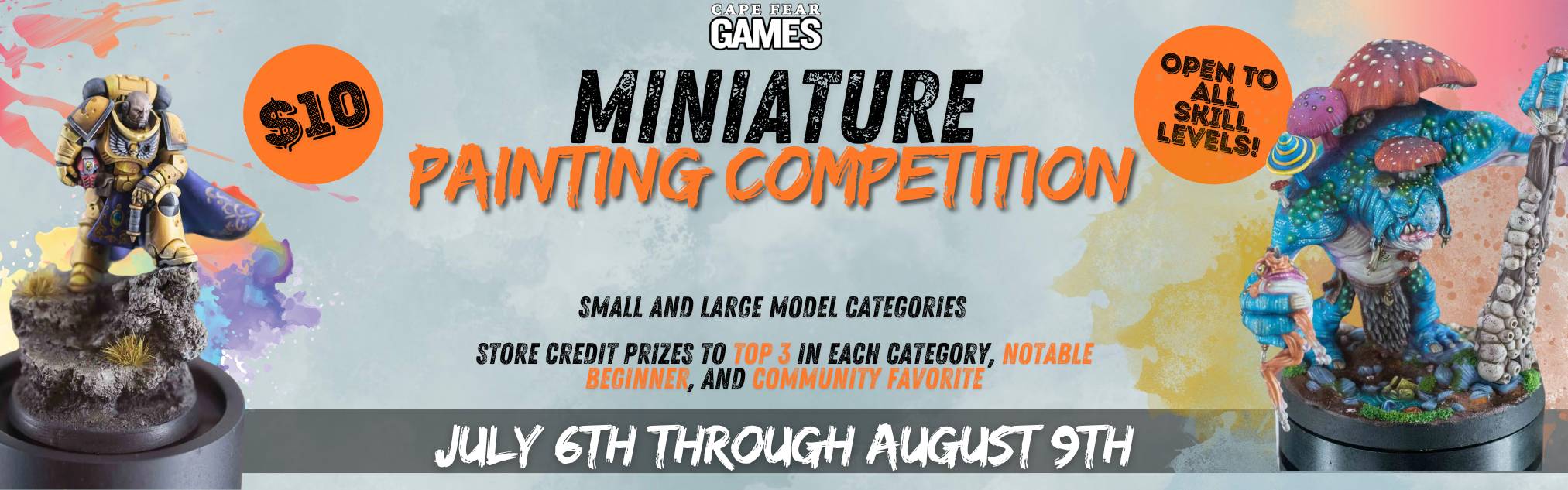 Miniature Painting Competition — open to all skill levels, July 6 through August 9